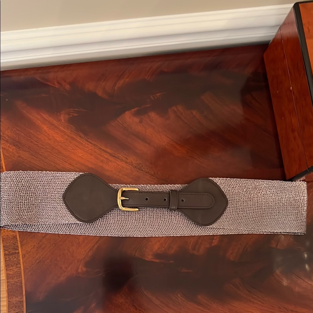 LOFT Bronze Metallic Brown and Gold Stretch Belt size small